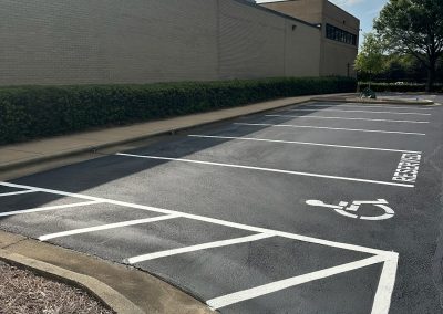 Van-accessible ADA parking spaces with fresh striping